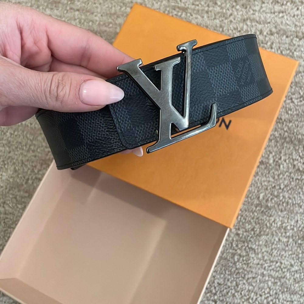 Mens LV Black Reversible belt